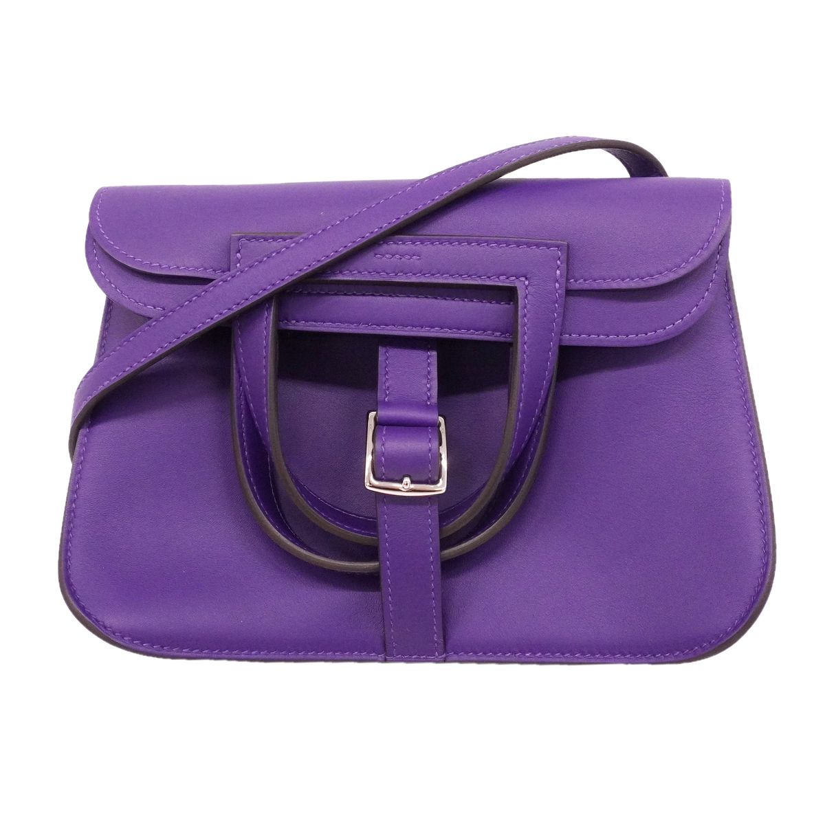 Hermes Handbag Arzan Mini Swift Purple Silver 2-Way Back