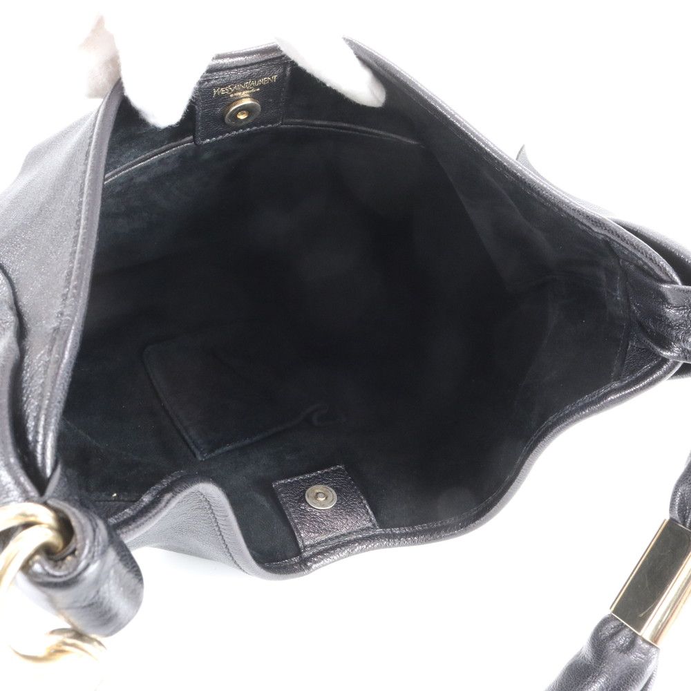 Saint Laurent YSL Tropez Ruffle Leather Shoulder Bag — view 7