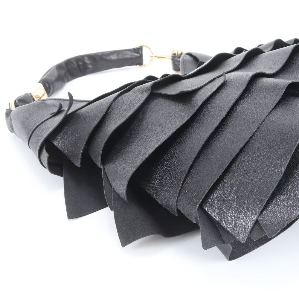 Saint Laurent YSL Tropez Ruffle Leather Shoulder Bag — view 6