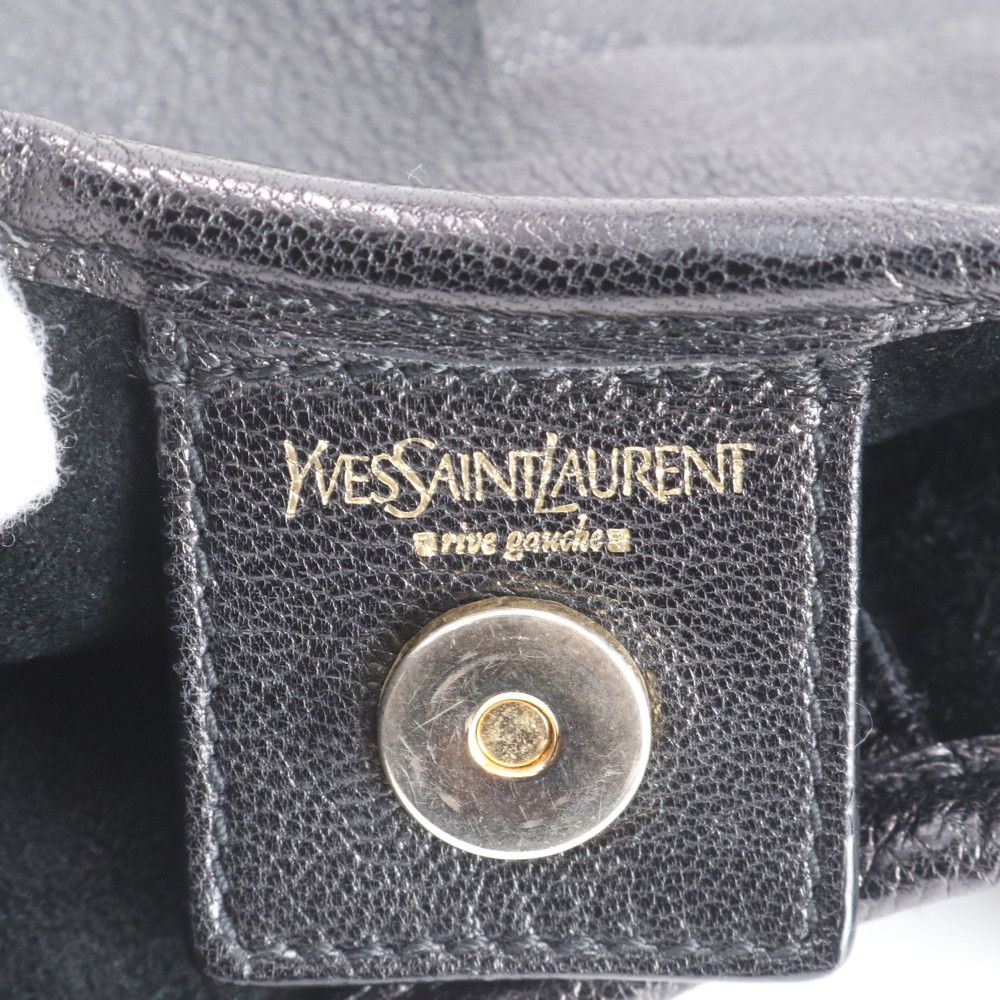 Saint Laurent YSL Tropez Ruffle Leather Shoulder Bag — view 8