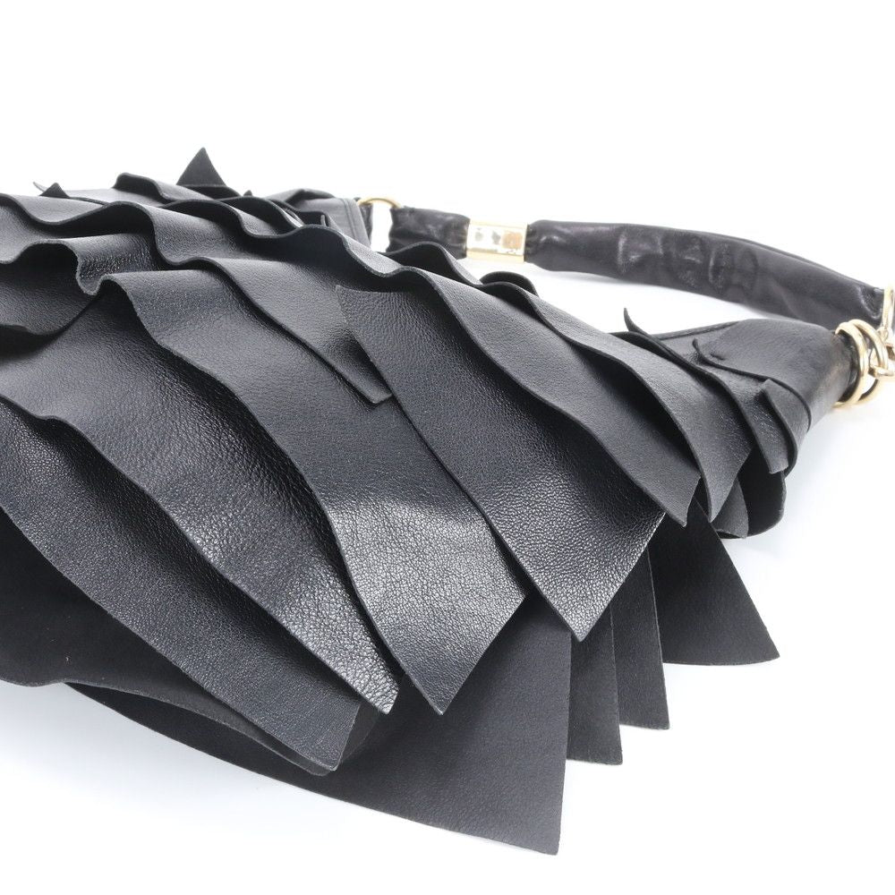 Saint Laurent YSL Tropez Ruffle Leather Shoulder Bag — view 4