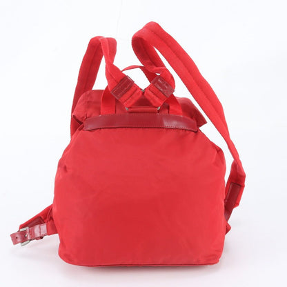 Prada White Tessuto Nylon Triangle Logo Leather Backpack — view 3