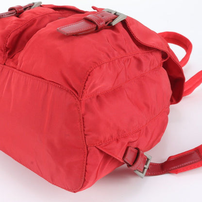 Prada White Tessuto Nylon Triangle Logo Leather Backpack — view 4