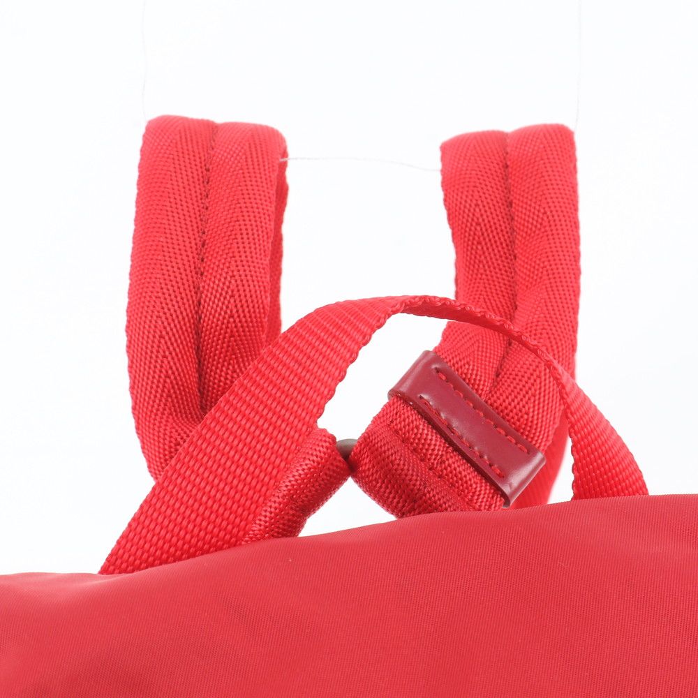 Prada White Tessuto Nylon Triangle Logo Leather Backpack — view 2