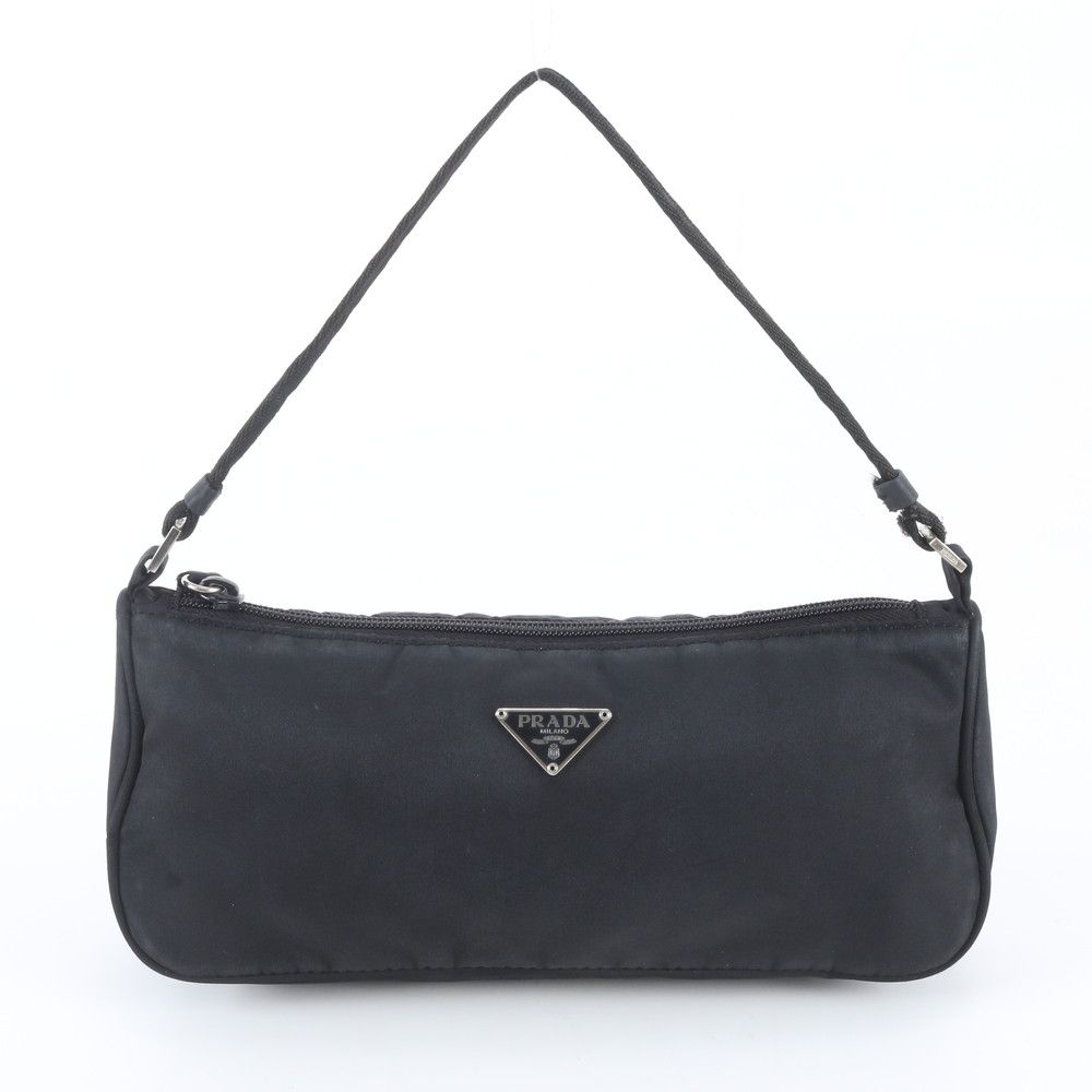 Prada White Tessuto Nylon Triangle Logo Shoulder Bag