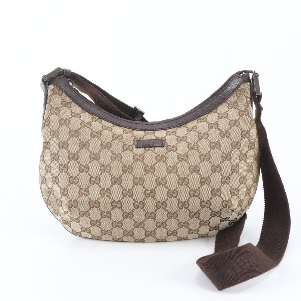 Gucci GG Canvas Leather Shoulder Bag Crossbody Messenger