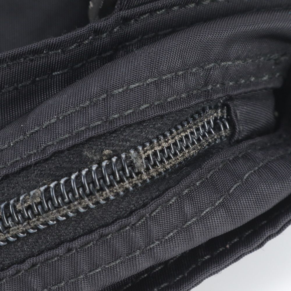 Prada Tessuto Nylon Triangle Logo Leather Shoulder Bag Crossbody Messenger Black — view 8