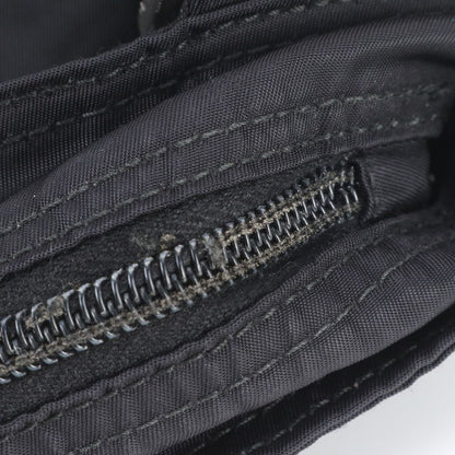 Prada Tessuto Nylon Triangle Logo Leather Shoulder Bag Crossbody Messenger Black — view 8