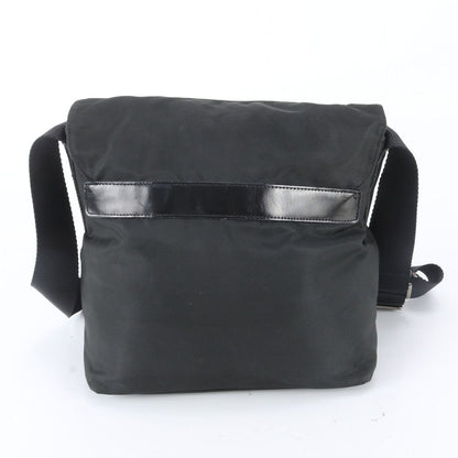 Prada Tessuto Nylon Triangle Logo Leather Shoulder Bag Crossbody Messenger — view 3