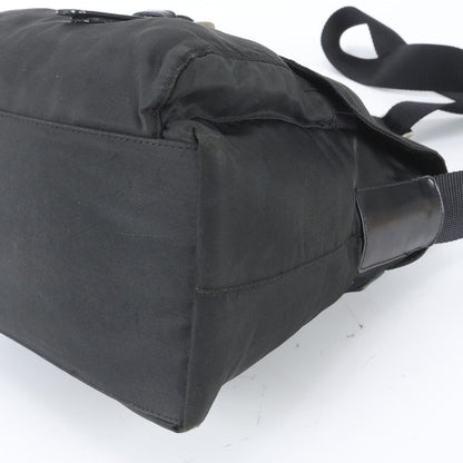 Prada Tessuto Nylon Triangle Logo Leather Shoulder Bag Crossbody Messenger — view 4