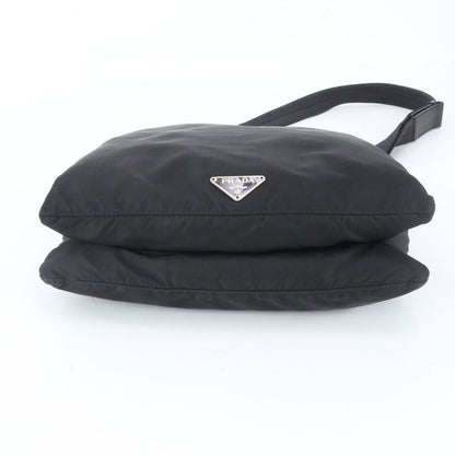 Prada White Tessuto Nylon Triangle Logo Leather Shoulder Bag Crossbody — view 5
