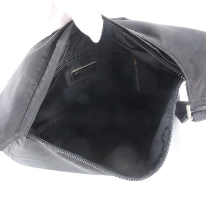 Prada White Tessuto Nylon Triangle Logo Leather Shoulder Bag Crossbody — view 8