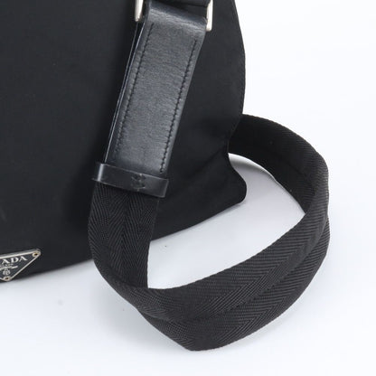 Prada White Tessuto Nylon Triangle Logo Leather Shoulder Bag Crossbody — view 2