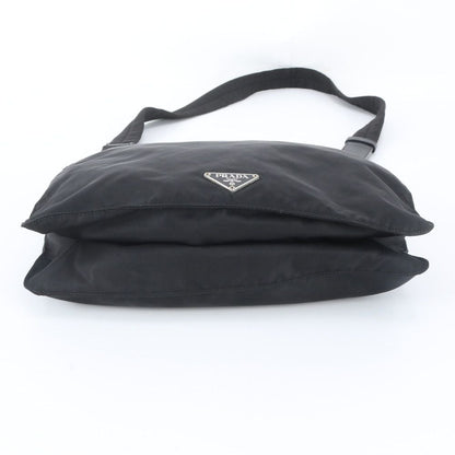 Prada White Tessuto Nylon Triangle Logo Leather Shoulder Bag Crossbody — view 6