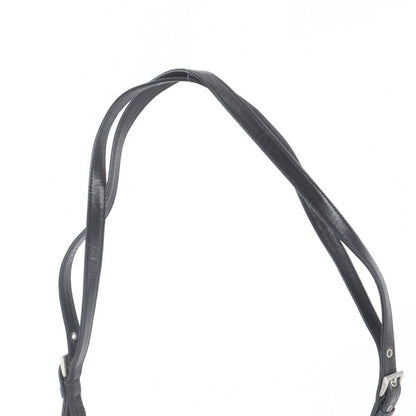 Prada Tessuto Nylon Triangle Logo Leather Shoulder Bag Black — view 2