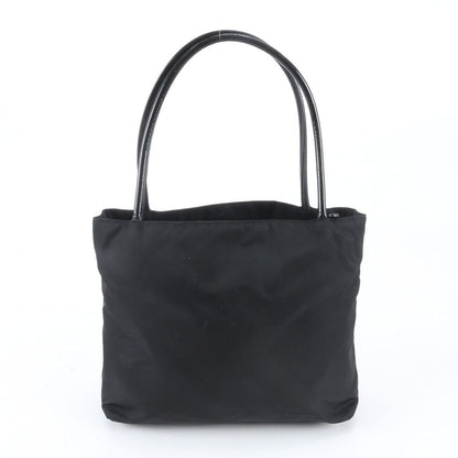 Prada Tessuto Nylon Triangle Logo Leather Tote Bag Shoulder — view 3