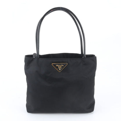 Prada Tessuto Nylon Triangle Logo Leather Tote Bag Shoulder