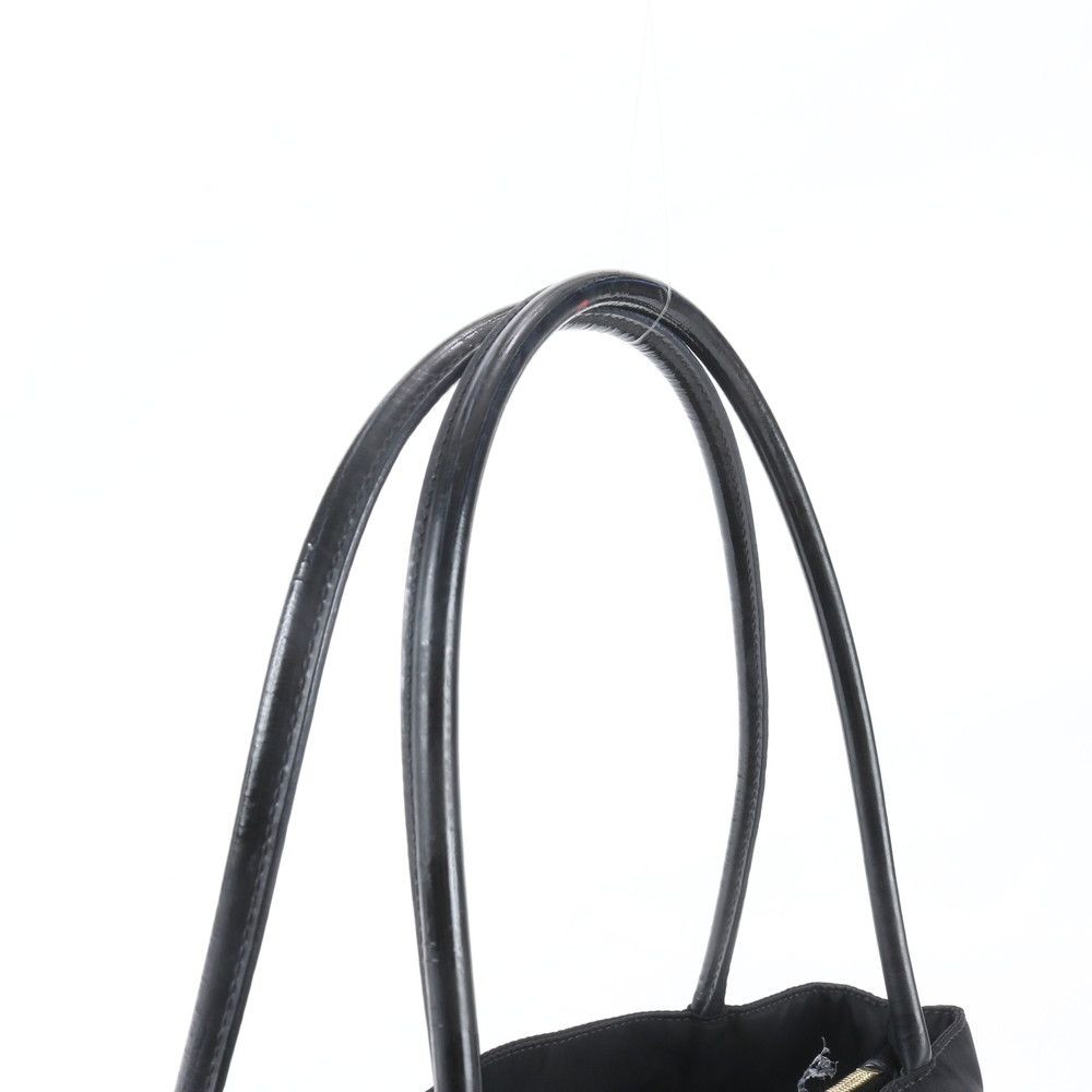 Prada Tessuto Nylon Triangle Logo Leather Tote Bag Shoulder — view 2