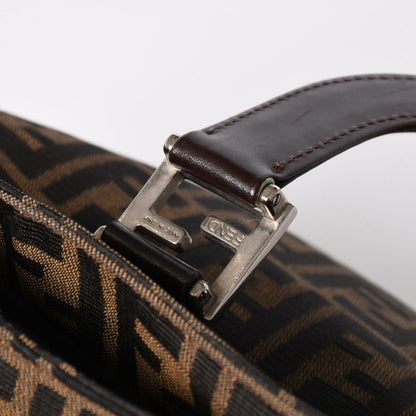 Fendi Tote Bag Zucca Pattern Canvas Leather Brown Silver — view 6
