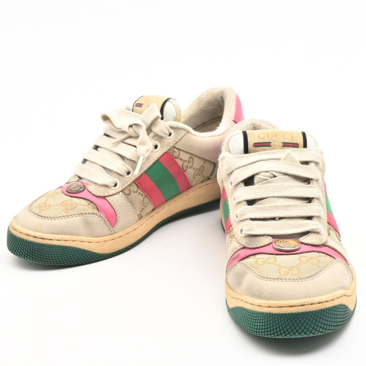 Gucci Sneakers Beige Pink Multi GG Pattern Sherry — view 2