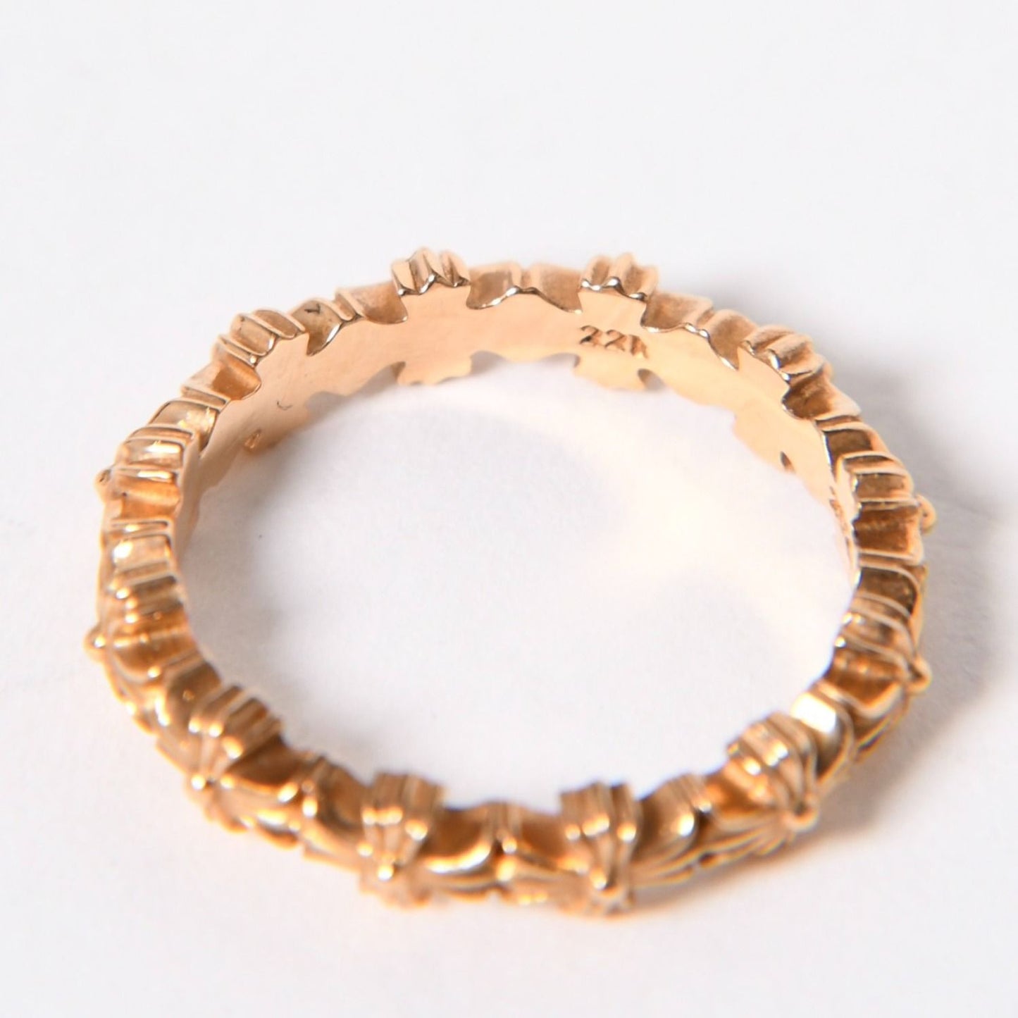 Chrome Hearts 22k Tiny CH Plus Band Ring 22k Gold — view 4