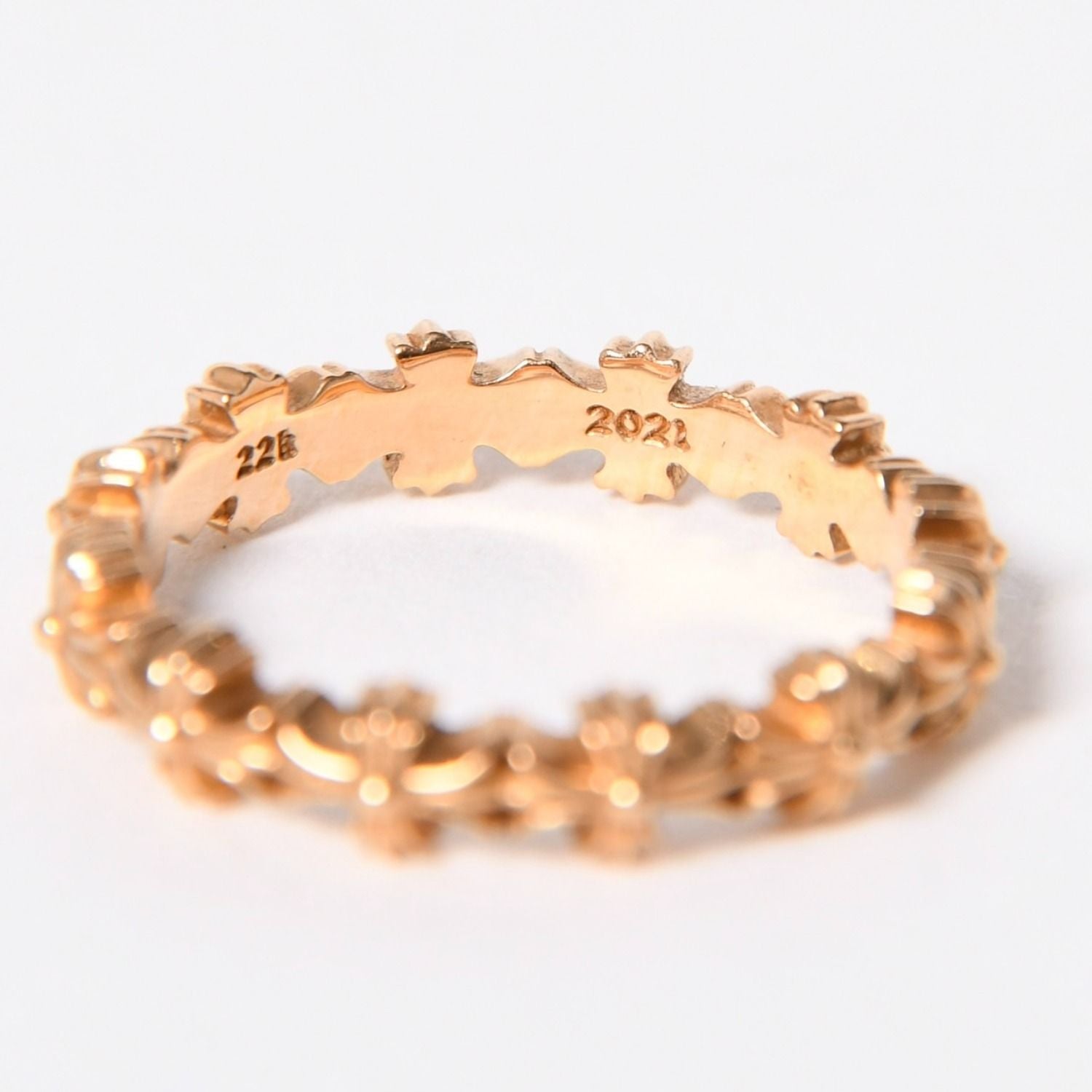 Chrome Hearts 22k Tiny CH Plus Band Ring 22k Gold — view 7