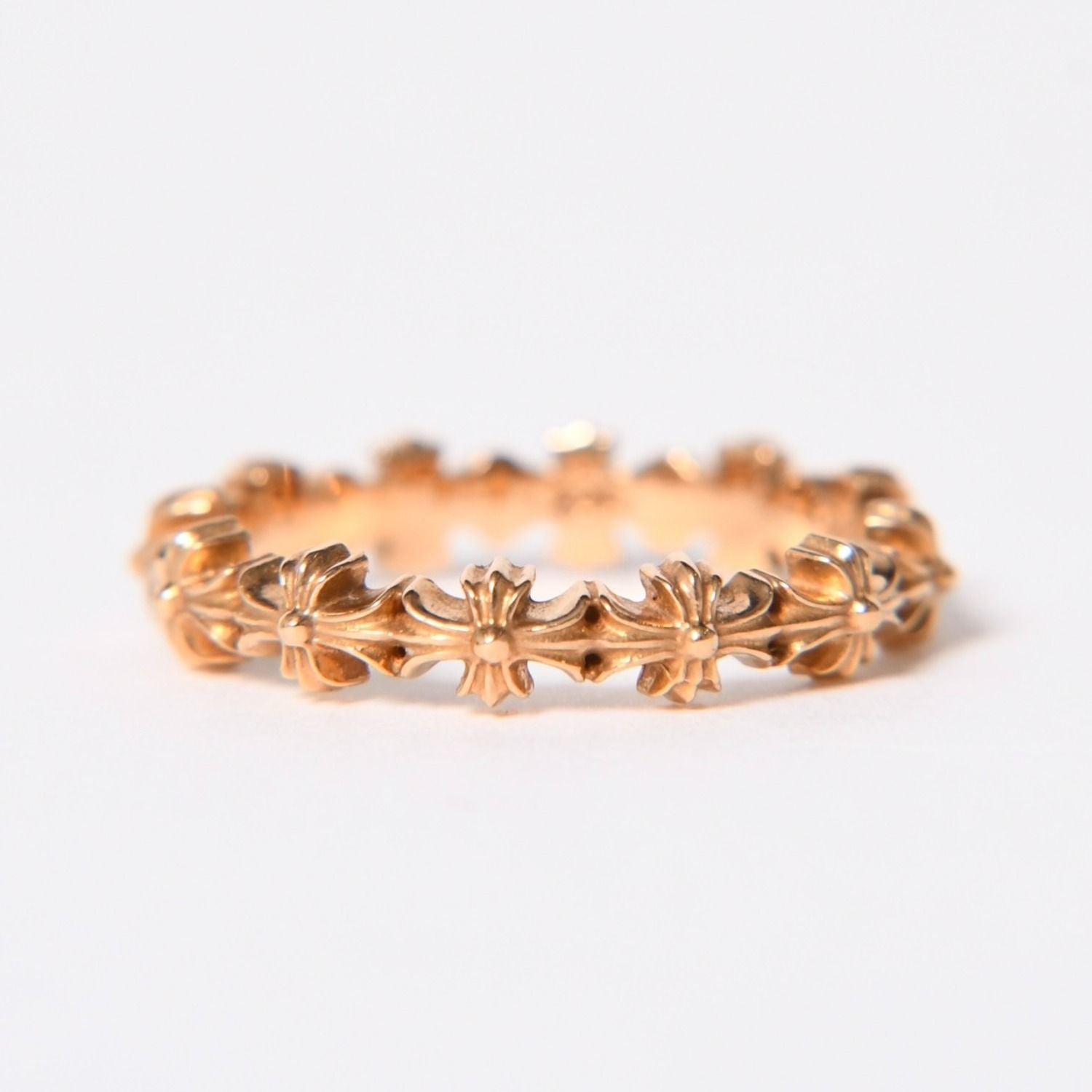 Chrome Hearts 22k Tiny CH Plus Band Ring 22k Gold — view 2