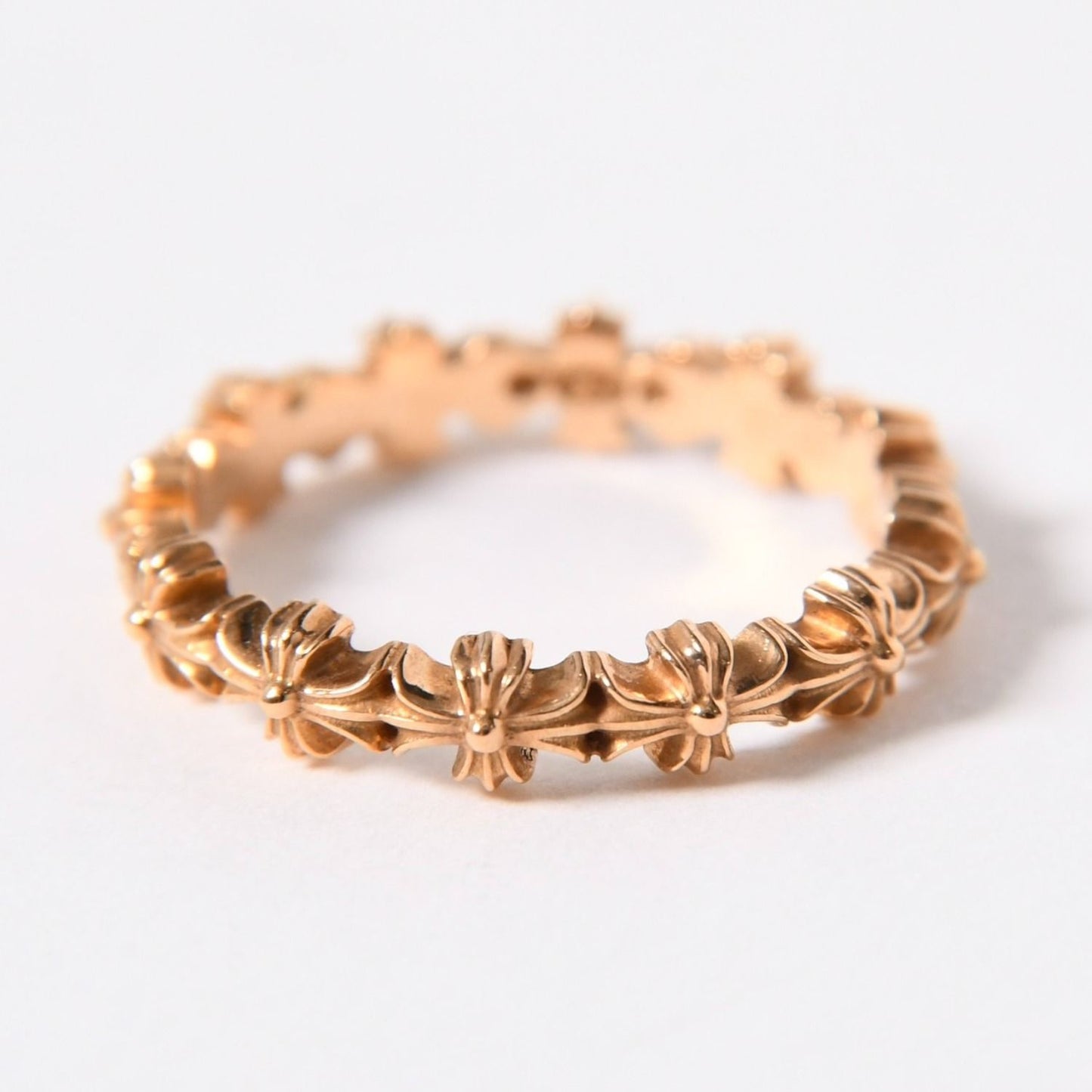 Chrome Hearts 22k Tiny CH Plus Band Ring 22k Gold — view 3
