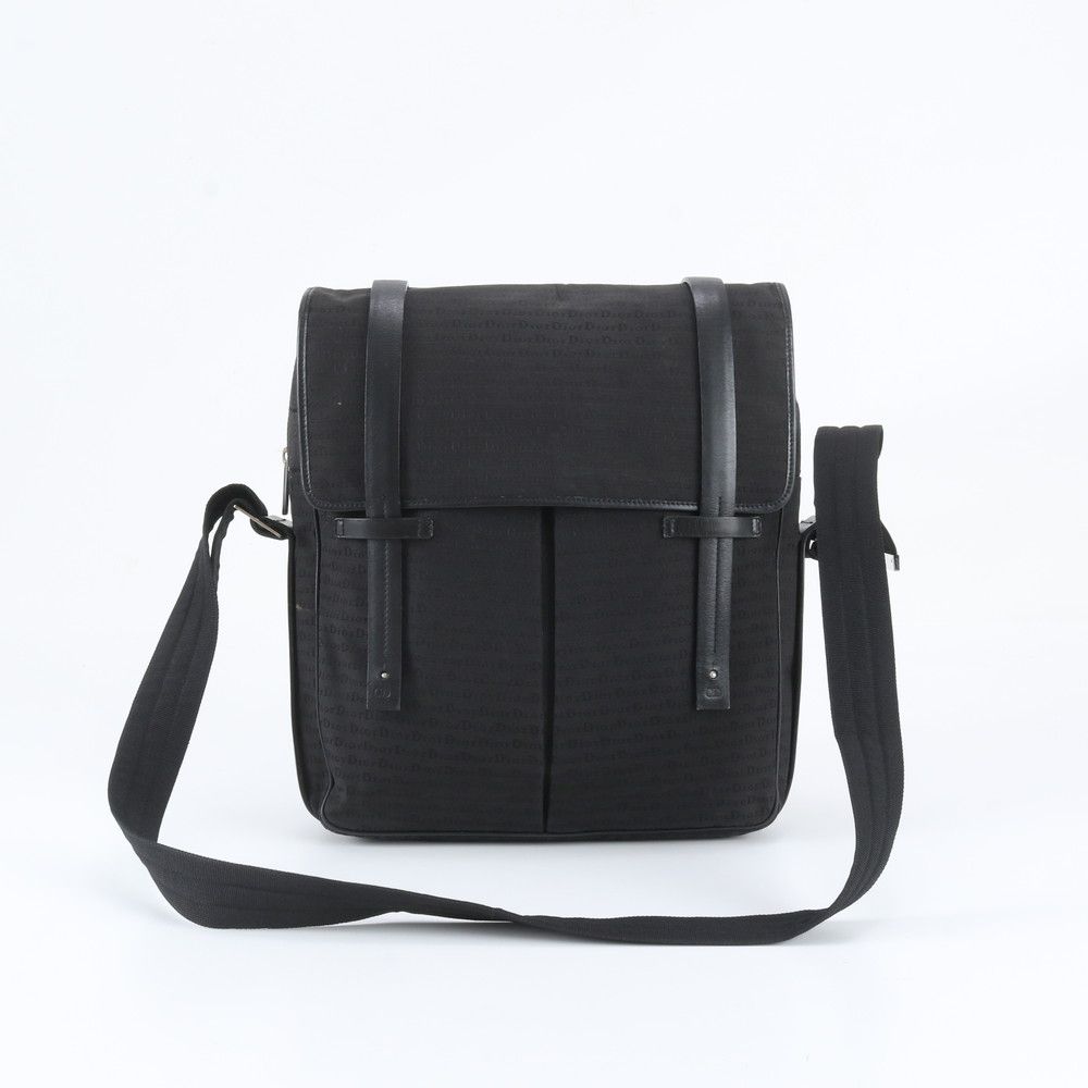 Dior Leather Shoulder Bag Crossbody Messenger Business Tote Black