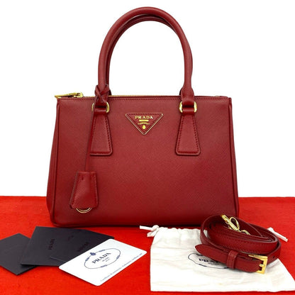 Prada Galleria Triangle Logo Saffiano Leather 2-Way Shoulder Bag