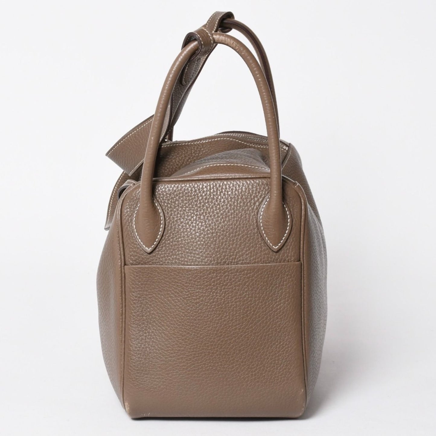 Hermes 2-Way Bag Lindy 30 Etoupe Taurillon Clemence Silver — view 4