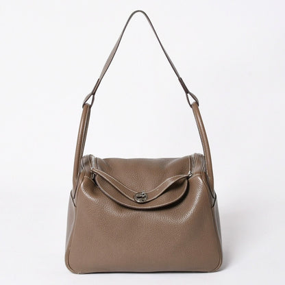 Hermes 2-Way Bag Lindy 30 Etoupe Taurillon Clemence Silver