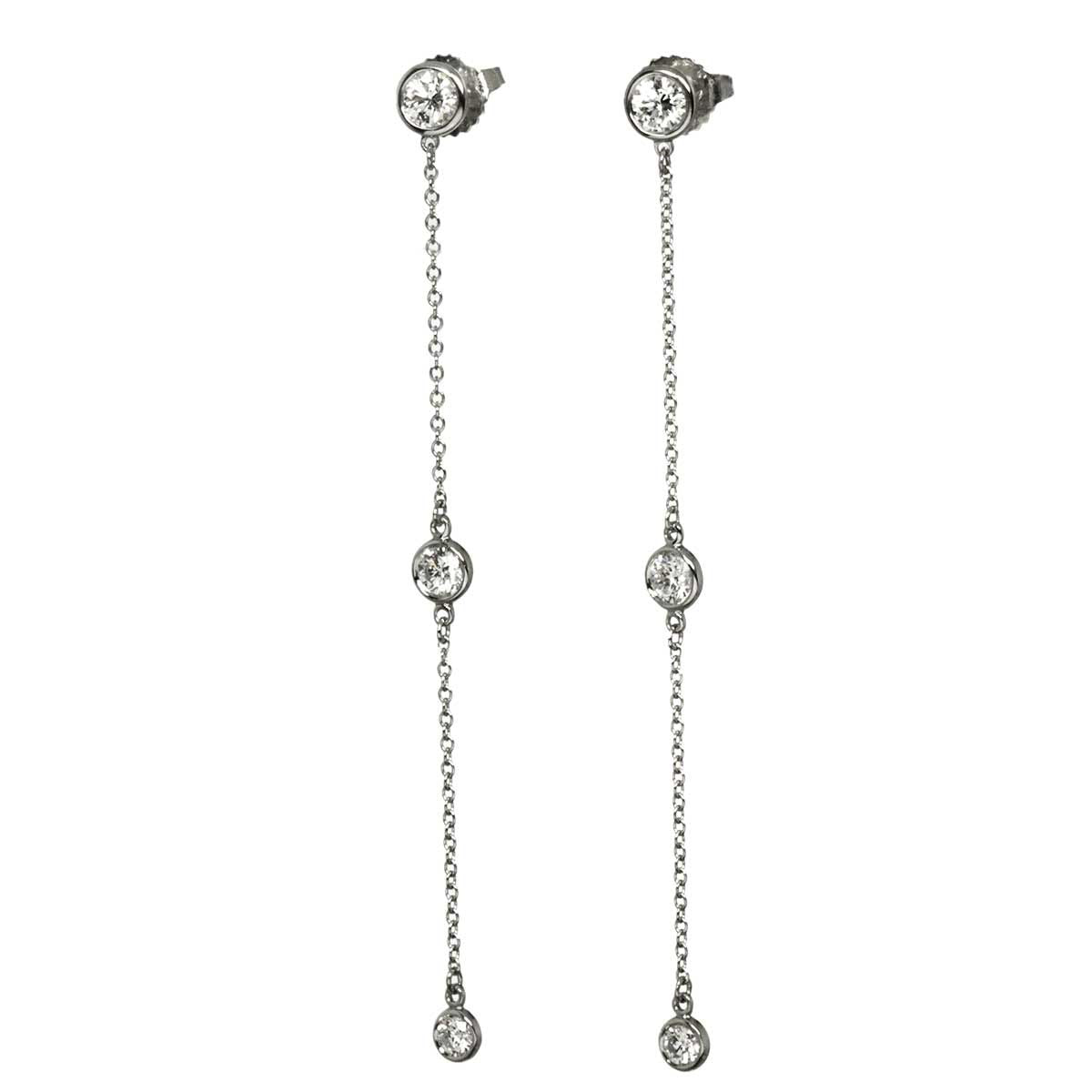 Tiffany & Co by the Yard Drop Diamond Earrings Platinum — view 2