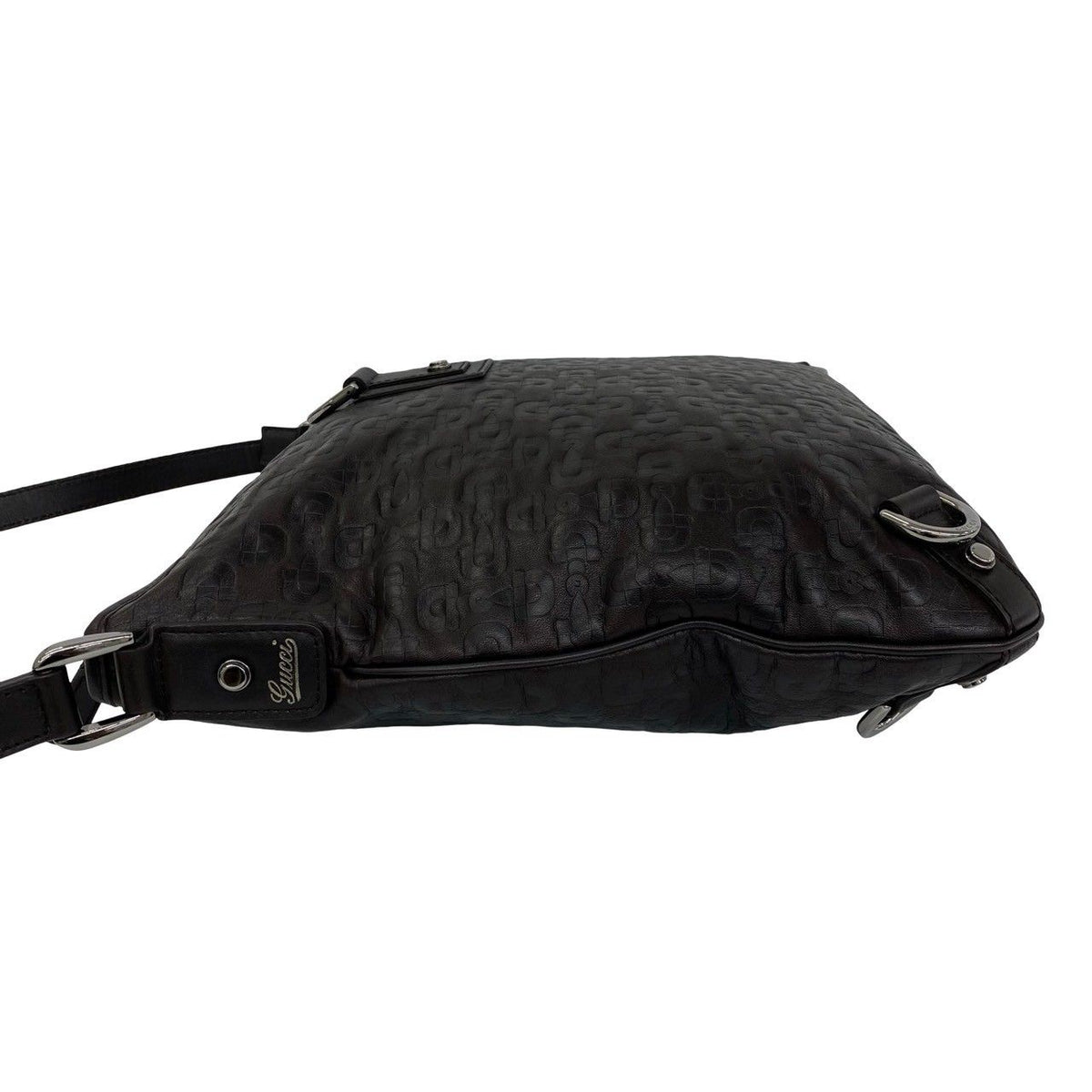 Gucci Abbey Horsebit Leather Shoulder Bag Crossbody Pochette Cross Brown — view 5