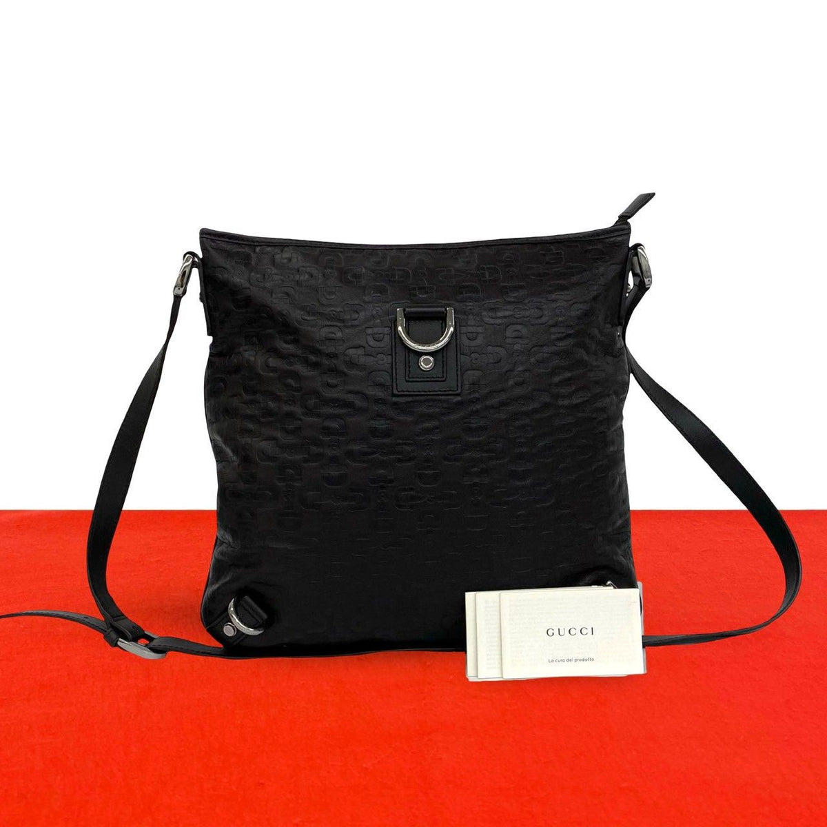 Gucci Abbey Horsebit Leather Shoulder Bag Crossbody Pochette Cross Brown