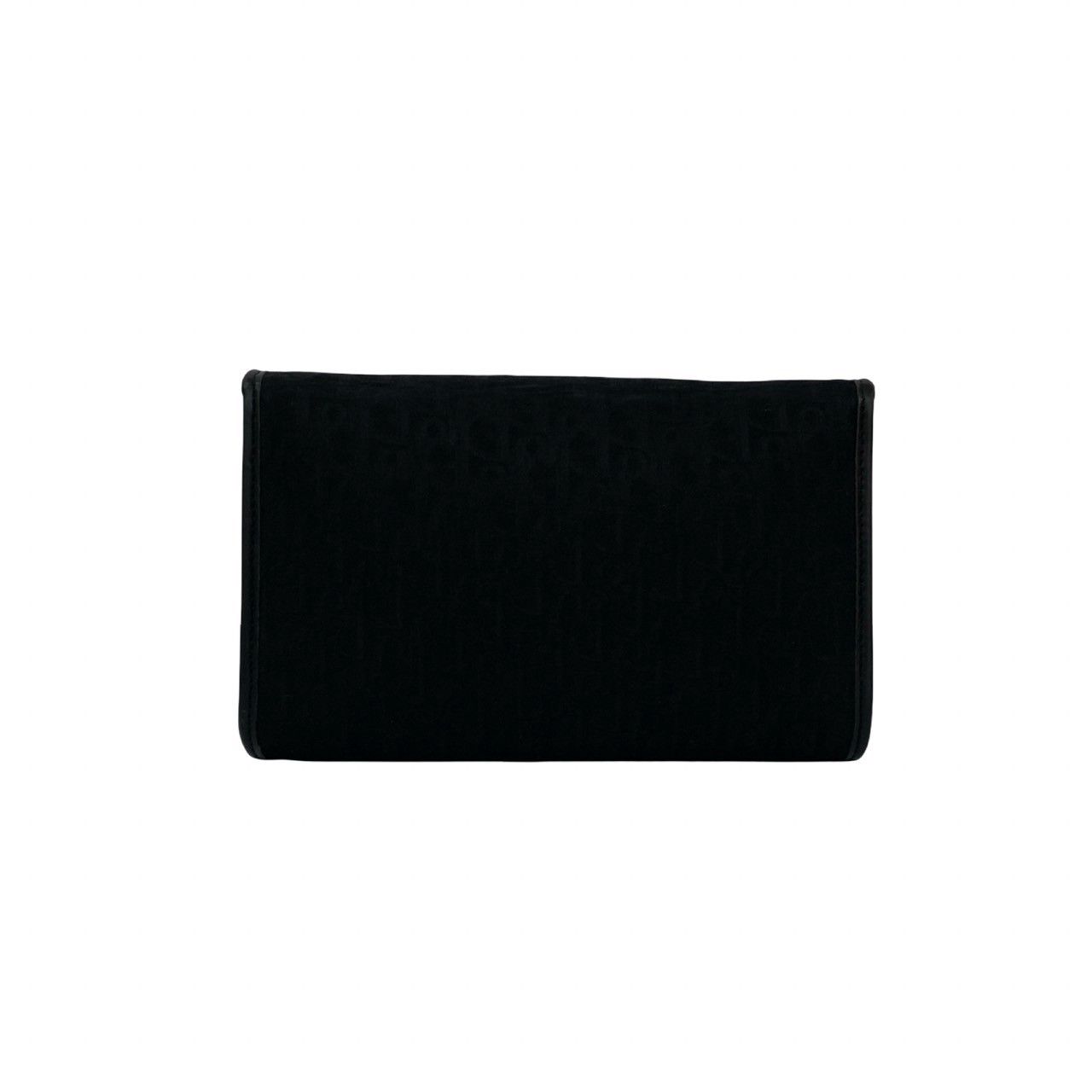 Dior Logo Trotter Pattern Canvas Leather Shoulder Bag Pochette Black — view 3