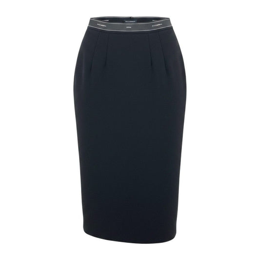Dolce & Gabbana Long Skirt Side Line Black