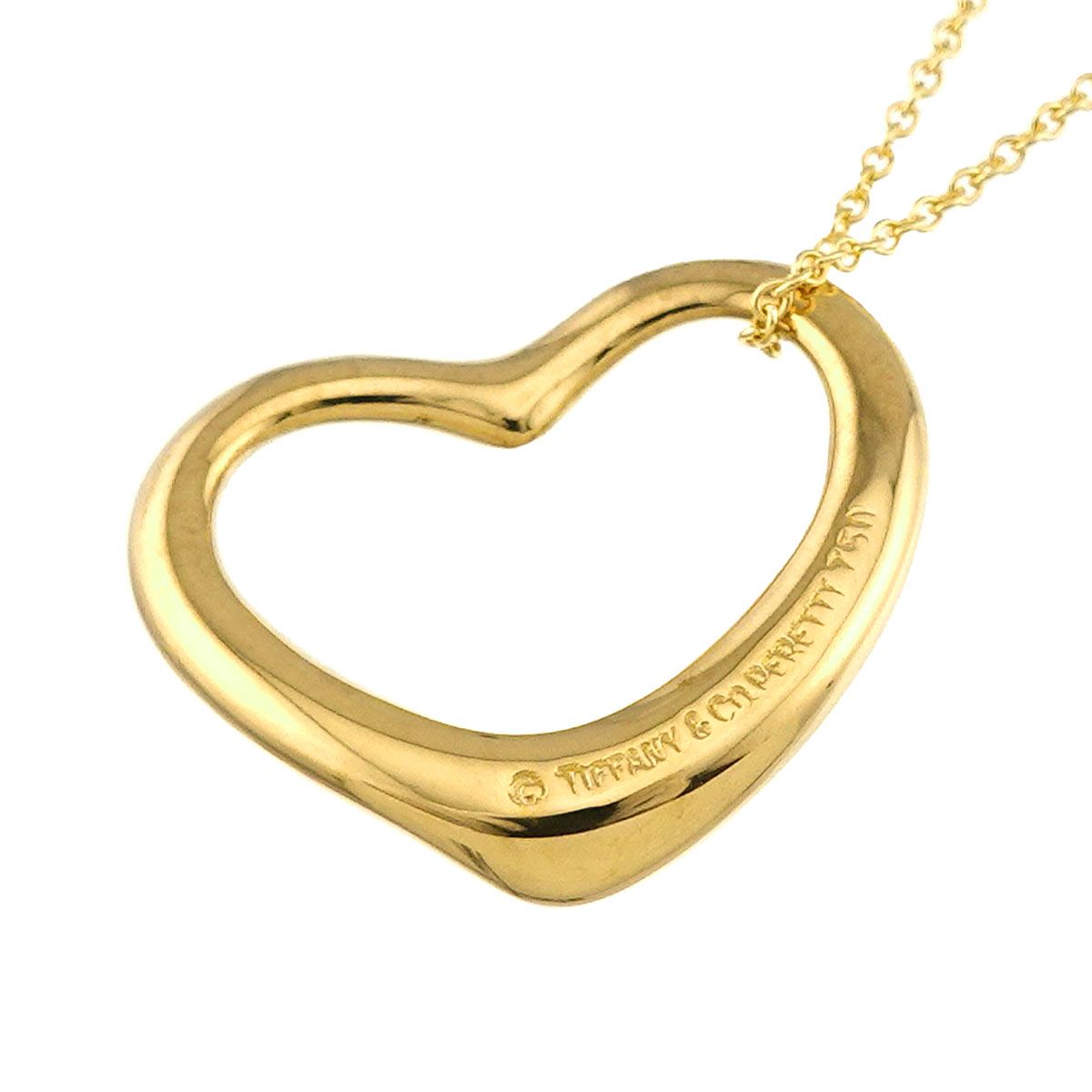 Tiffany & Co Open Heart Necklace 40 18K Yellow Gold — view 3