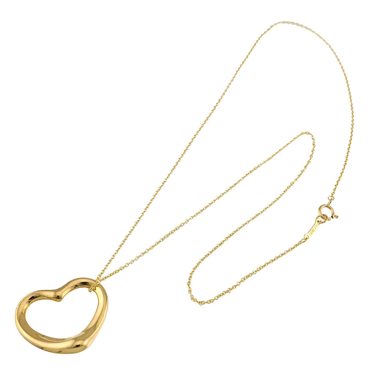 Tiffany & Co Open Heart Necklace 40 18K Yellow Gold — view 2