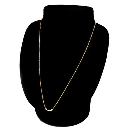 Tiffany & Co 18K Yellow Gold T Smile Mini Necklace Diamond 41/46 — view 6