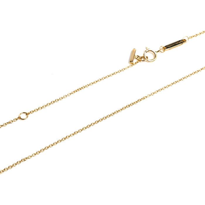 Tiffany & Co 18K Yellow Gold T Smile Mini Necklace Diamond 41/46 — view 4
