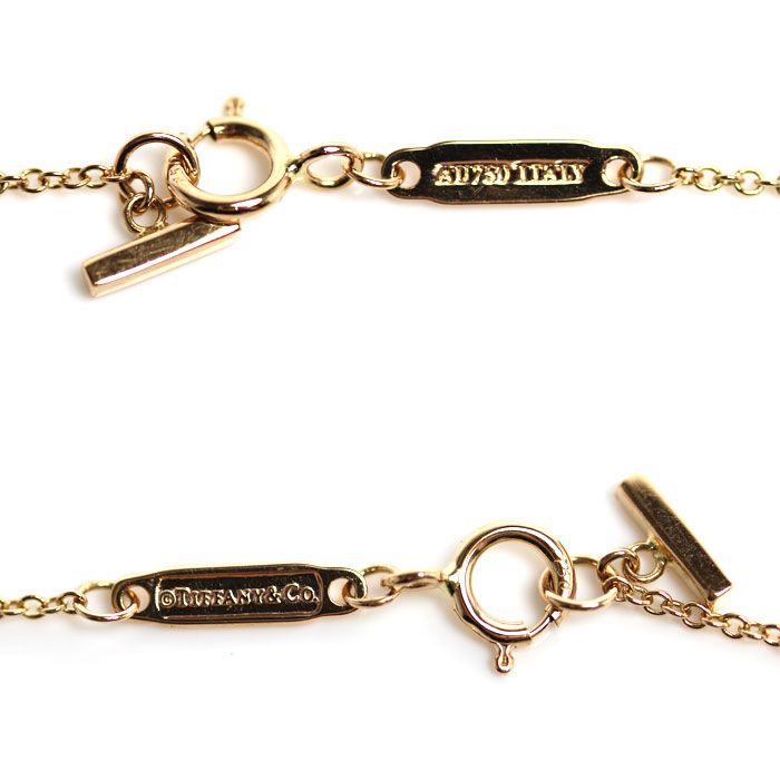 Tiffany & Co 18K Yellow Gold T Smile Mini Necklace Diamond 41/46 — view 5