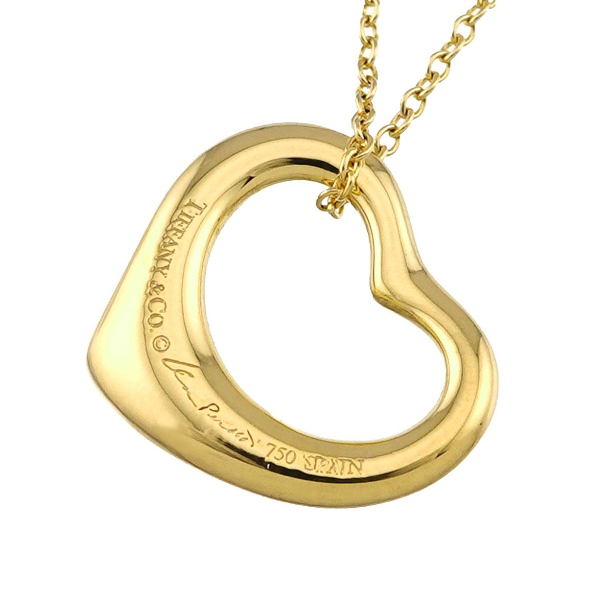 Tiffany & Co Open Heart Necklace 40 18K Yellow Gold — view 3