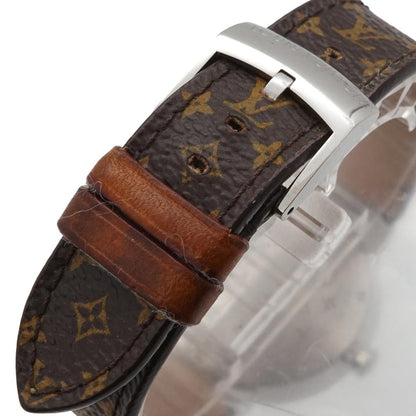 Louis Vuitton Tambour Monogram Watch Diamond Silver Quartz — view 6