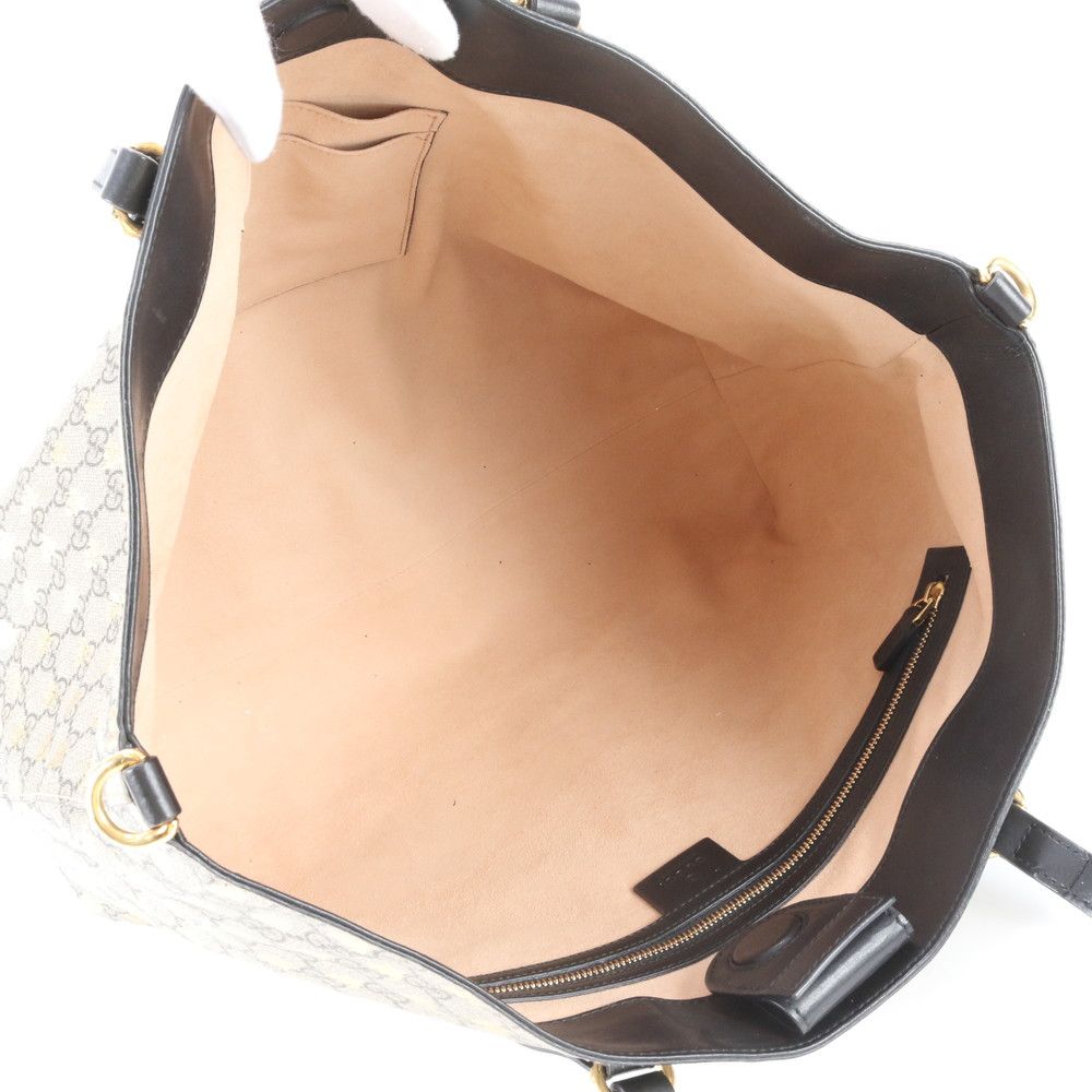 Gucci GG Supreme Bee Leather Tote Bag Shoulder Hand — view 7