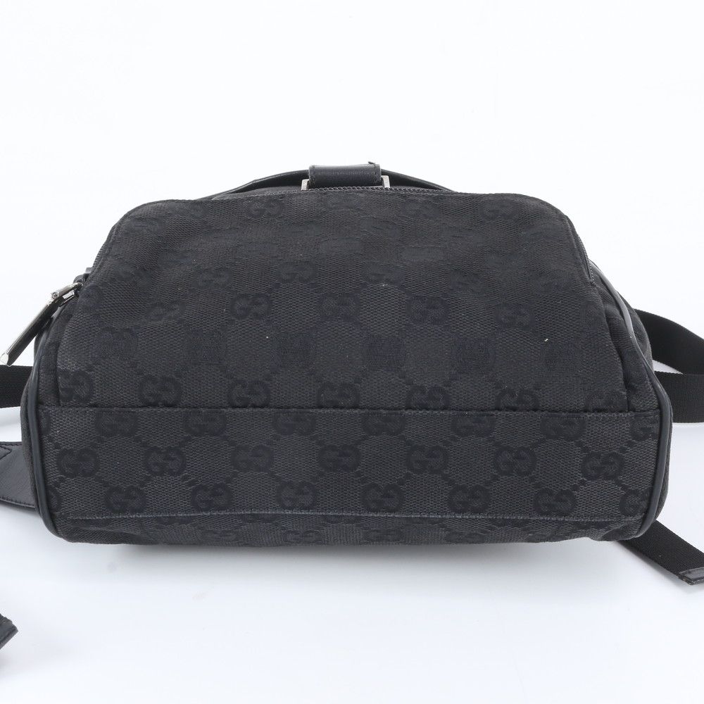 Gucci GG Canvas Leather Backpack Shoulder Bag Black — view 5