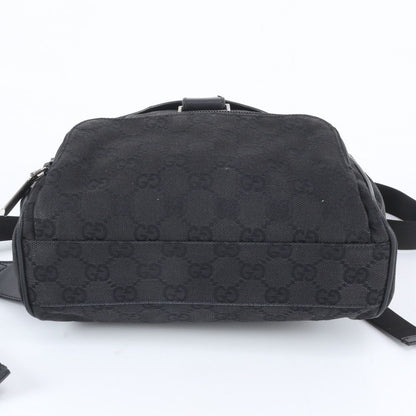 Gucci GG Canvas Leather Backpack Shoulder Bag Black — view 5