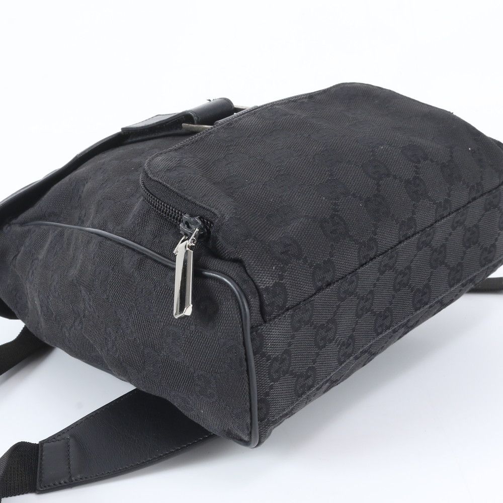 Gucci GG Canvas Leather Backpack Shoulder Bag Black — view 4