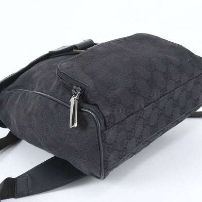 Gucci GG Canvas Leather Backpack Shoulder Bag Black — view 4