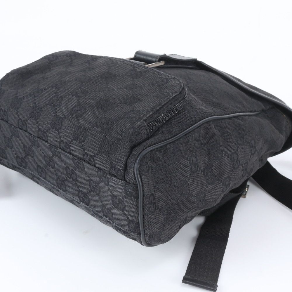 Gucci GG Canvas Leather Backpack Shoulder Bag Black — view 6